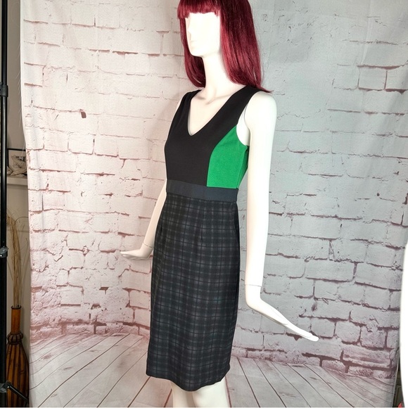 BAILEY 44 Plaid Sheath Cocktail Dress Green and Black Colorblock NWT Size Small - Picture 11 of 16